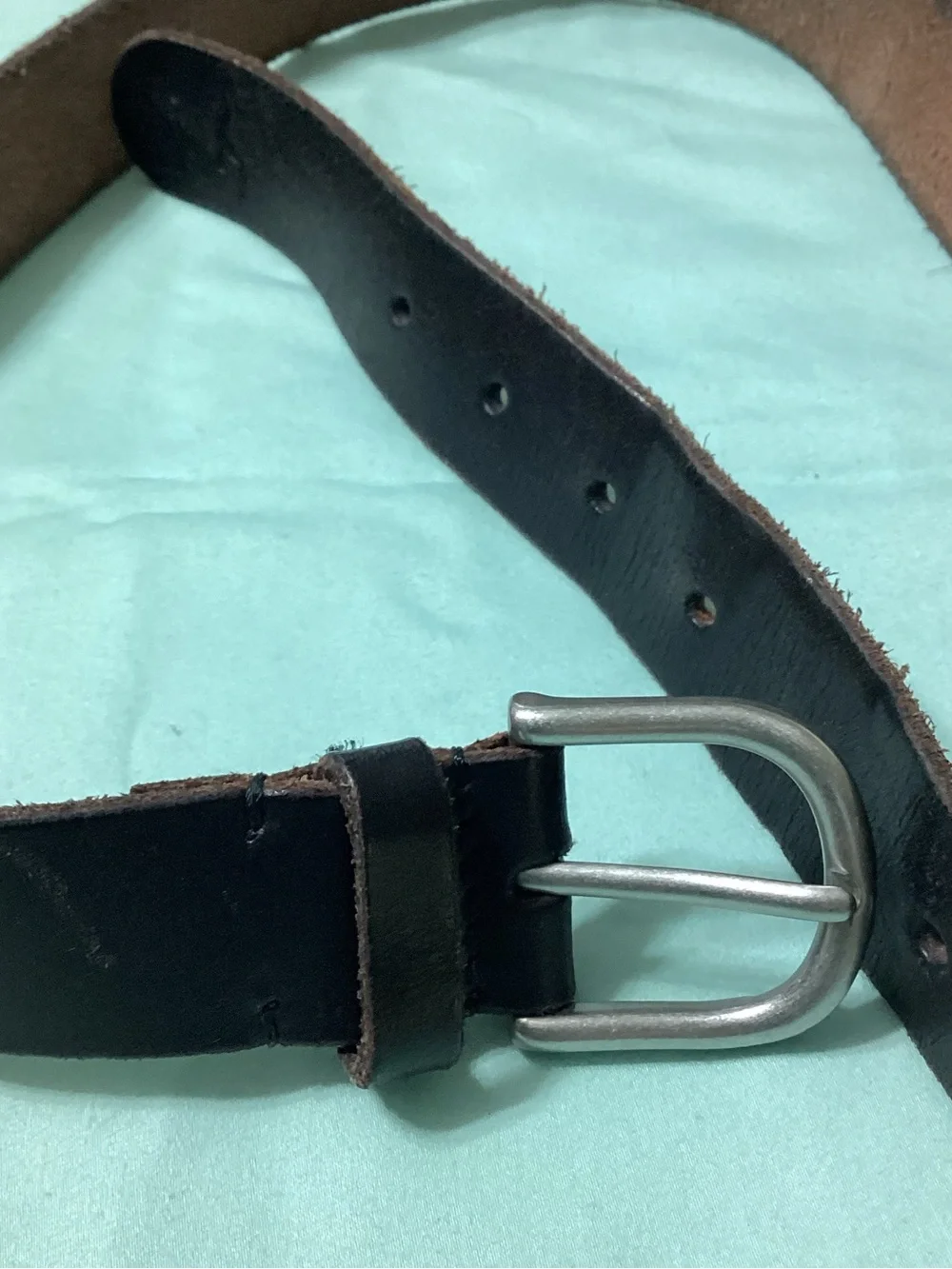 Hollister Dark Brown Ladies Buffalo Leather OS Adjustable Belt